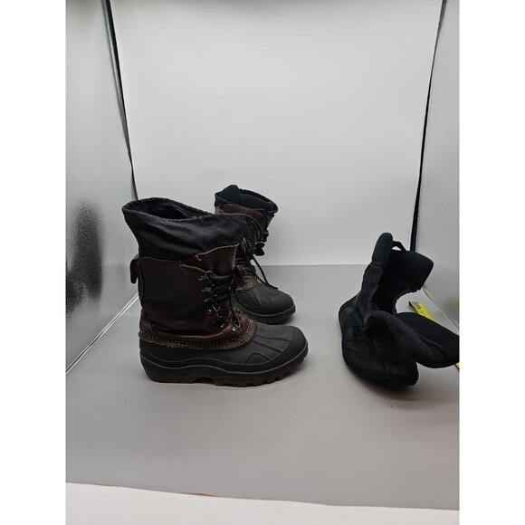 L.L. BEAN  Dri Lex Snow Boots Mens 7M Brown Leather Hunting Insulated - Picture 1 of 8